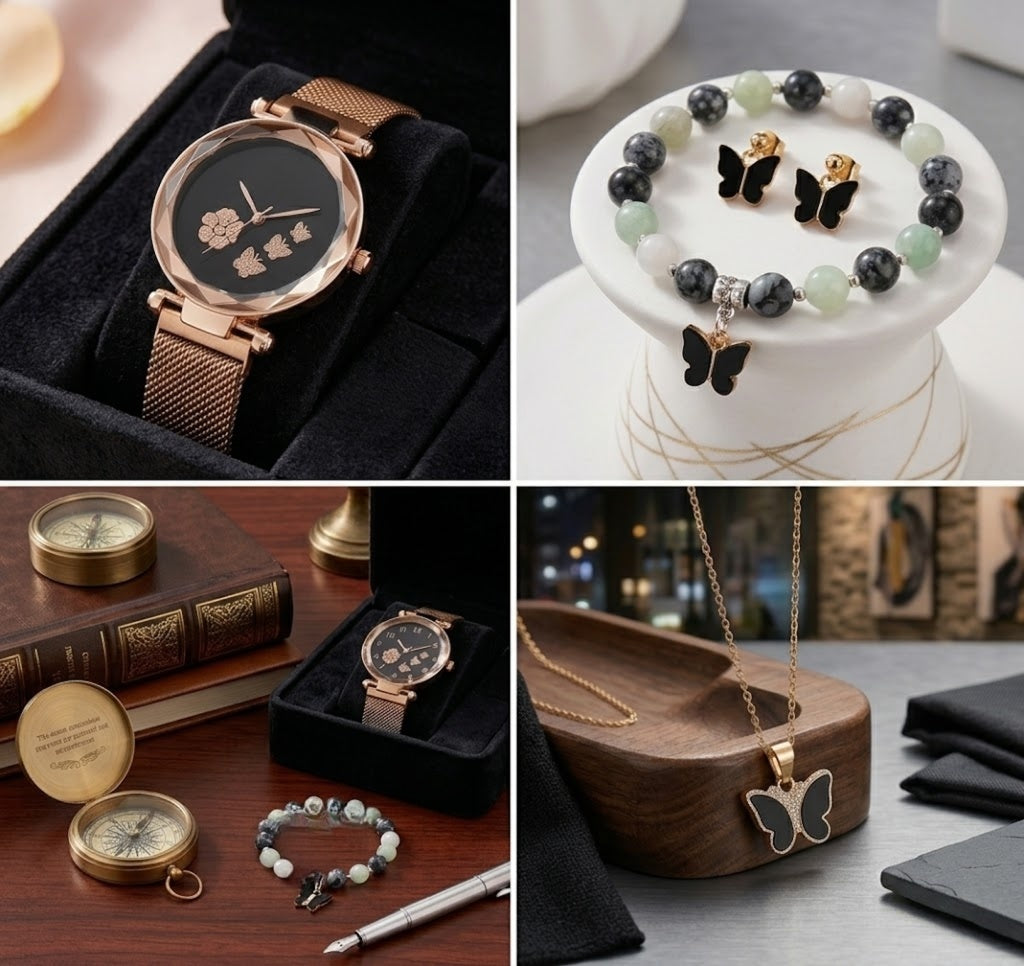 Flower Designer Women’s & Girl’s Analog Watch with Bracelet Set