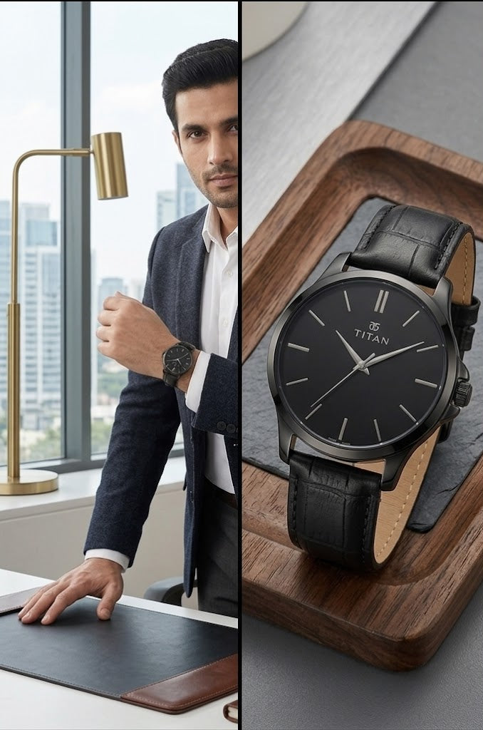 Men's Analog Leather Watch