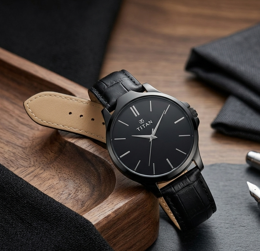 Men's Analog Leather Watch