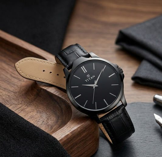 Men's Analog Leather Watch