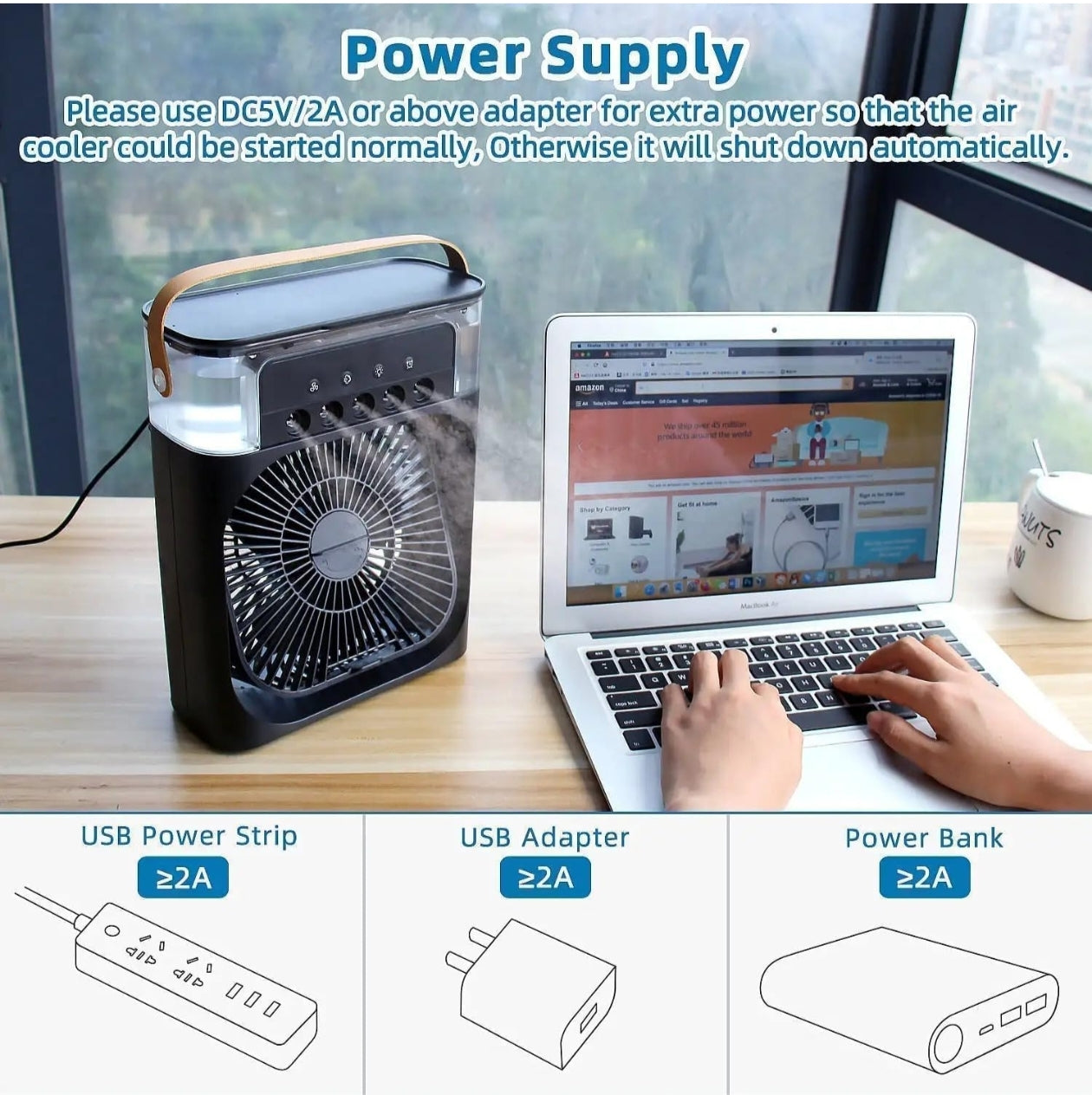 Portable Humidifier Air Cooler Mist Fan Mini Cooler for Home